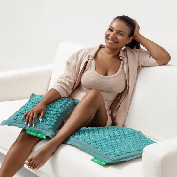 PRANAMAT ECO 3 PIECE SET. MAT, MINI MAT, & PILLOW. Open Box PRANA MAT  MASSAGE